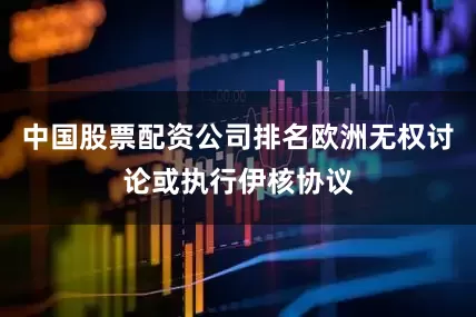 中国股票配资公司排名欧洲无权讨论或执行伊核协议