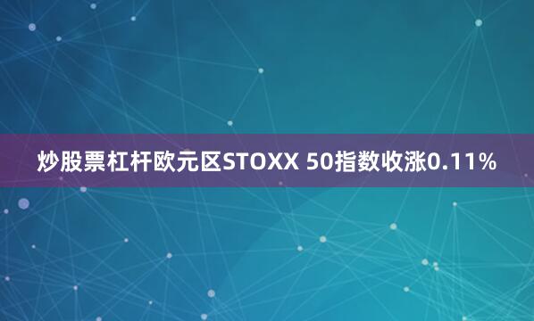 炒股票杠杆欧元区STOXX 50指数收涨0.11%